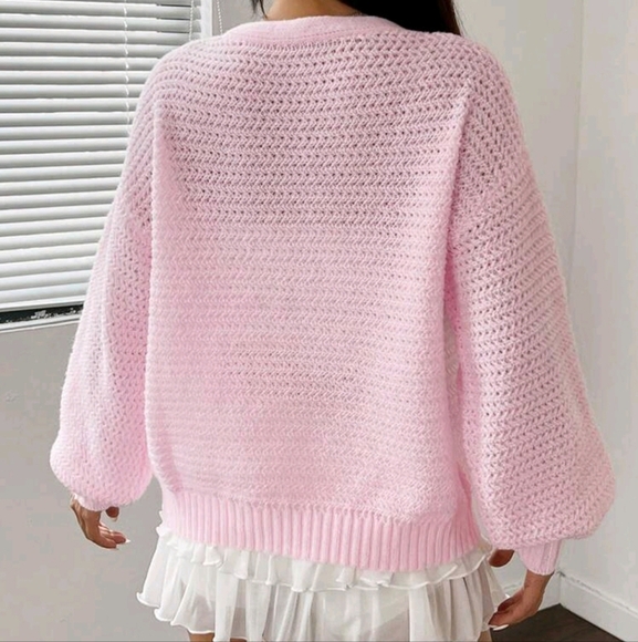 Women's Casual Drop Shoulder Loose Open Front Solid Cardigan For Spring - Picture 3 of 4